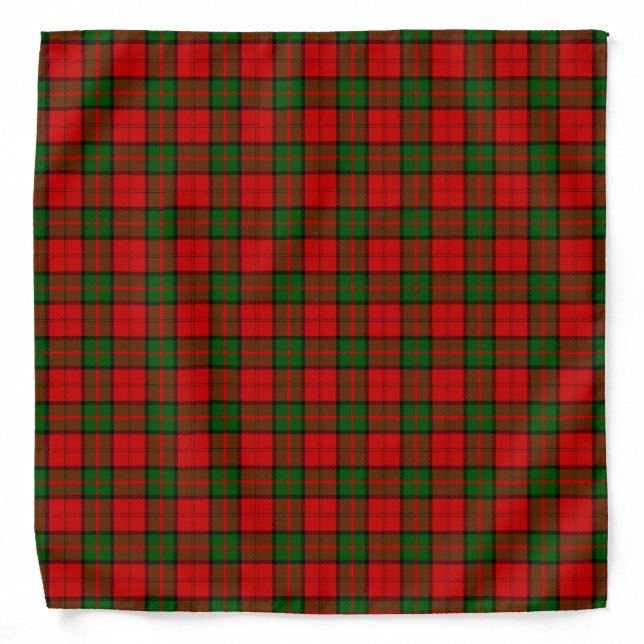 Dunbar tartan red green plaid bandana (Front)