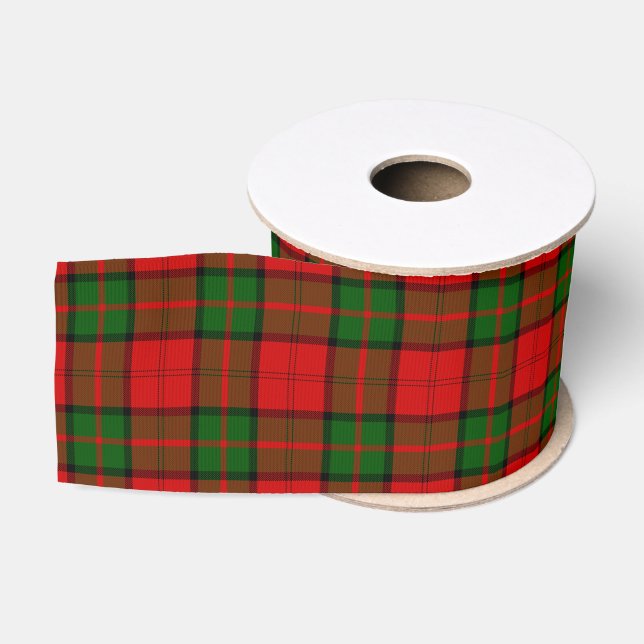 Dunbar tartan red green plaid grosgrain ribbon (Spool)
