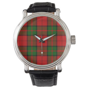 Dunbar tartan red green plaid watch
