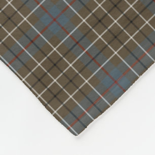 Duncan Clan Brown and Gray Reproduction Tartan Fleece Blanket