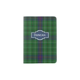 Duncan Clan Plaid Personalized Passport Holder