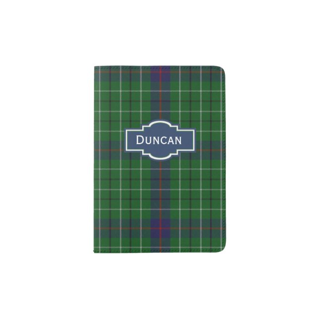 Duncan Clan Plaid Personalized Passport Holder (Front)