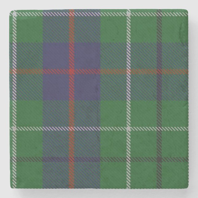 Duncan Clan Tartan Plaid Stone Coaster (Front)