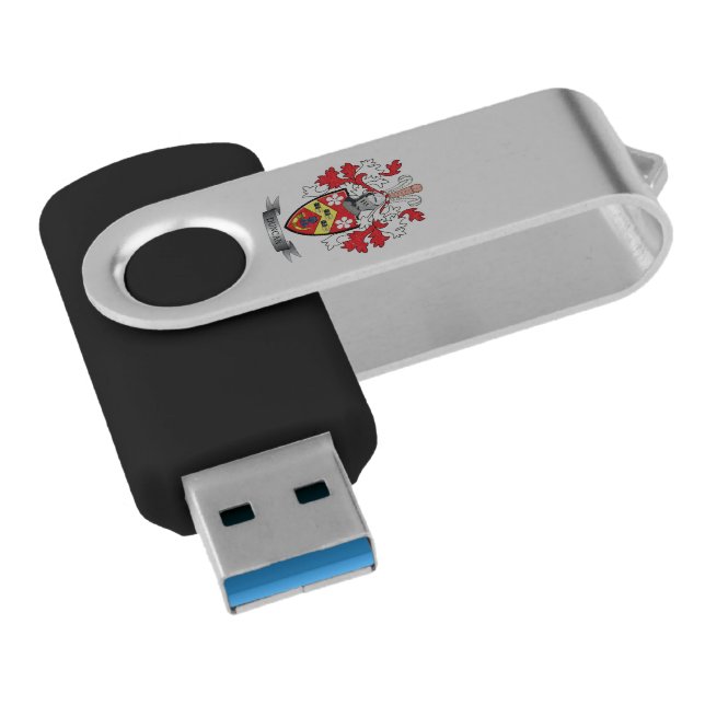Duncan Family Crest Coat of Arms Flash Drive (Angled)
