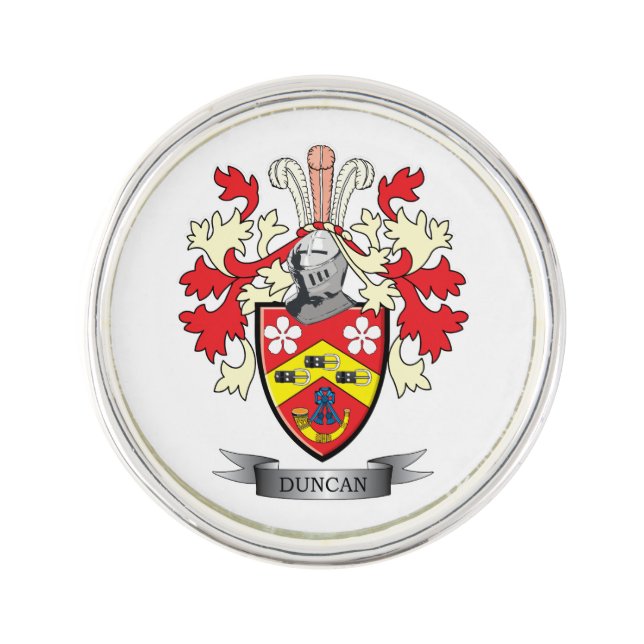 Duncan Family Crest Coat of Arms Pin (Front)