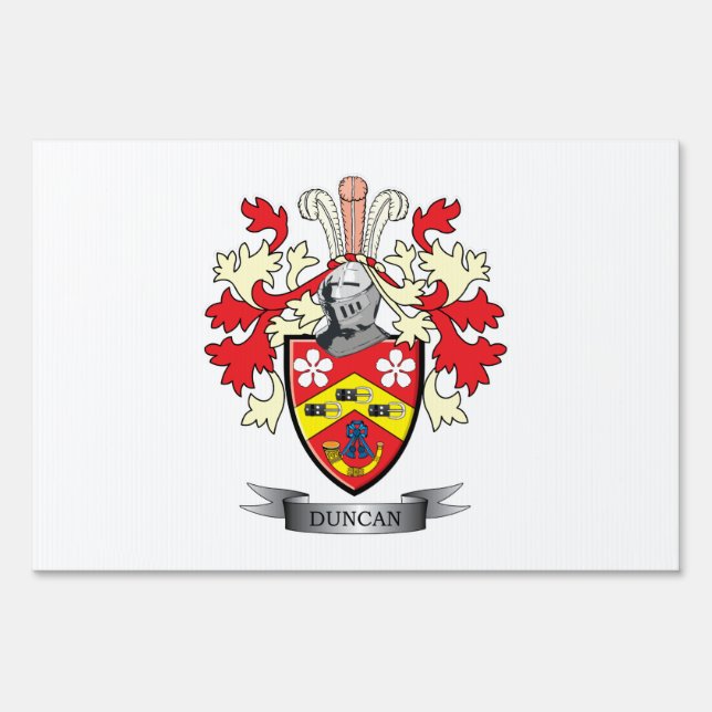 Duncan Family Crest Coat of Arms Yard Sign (Front)