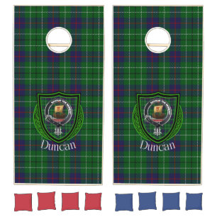 Duncan Scottish Clan Tartan Crest Cornhole Set