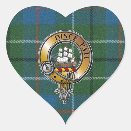 Duncan Tartan  Badge Heart Sticker