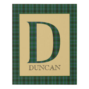 Duncan Tartan Monogram D  Faux Canvas Print