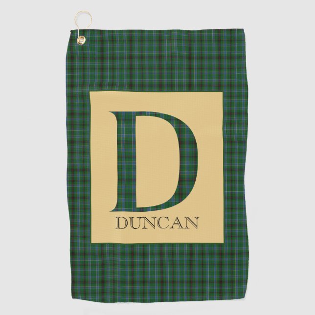 Duncan Tartan Monogram D   Golf Towel (Front)