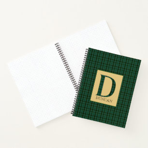 Duncan Tartan Monogram D  Notebook