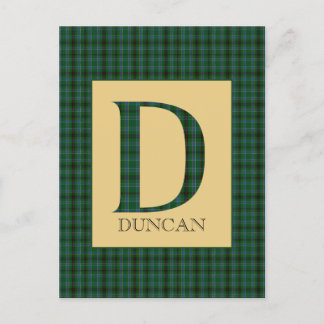Duncan Tartan Monogram D Postcard