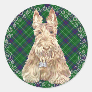 Duncan Tartan Scottie Classic Round Sticker