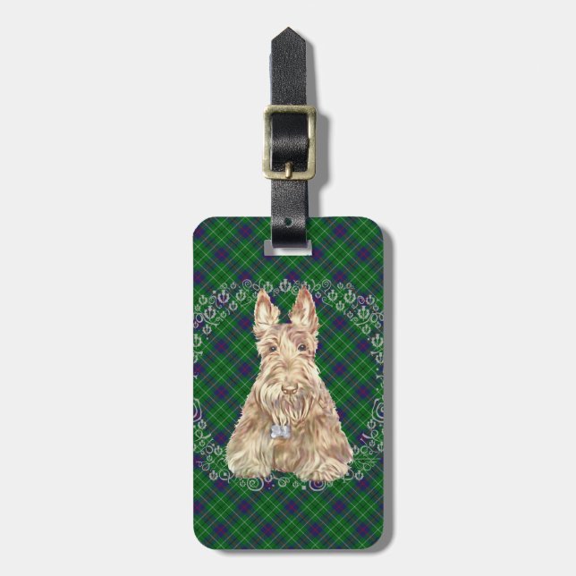 Duncan Tartan Scottie Luggage Tag (Front Vertical)