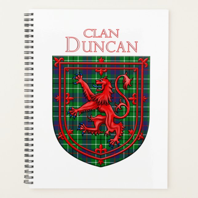 Duncan Tartan Scottish Plaid Lion Rampant Planner (Front)
