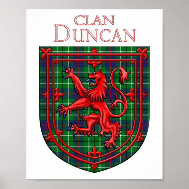 Duncan Tartan Scottish Plaid Lion Rampant Poster (Front)