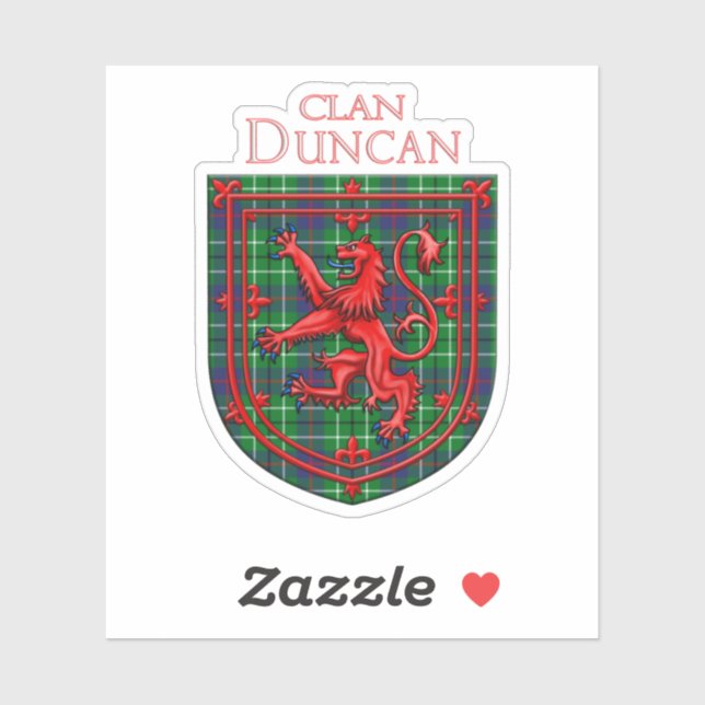 Duncan Tartan Scottish Plaid Lion Rampant Sticker (Sheet)