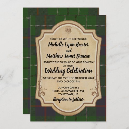 Duncan Tartan Wedding Invitation