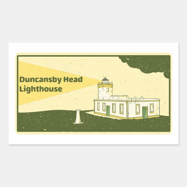 Duncansby Head Lighthouse Rectangular Sticker (Front)
