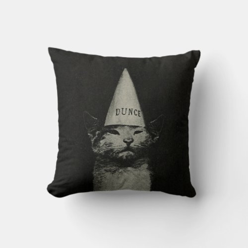 Dunce Cat _ OUTDOOR Option Throw Pillow