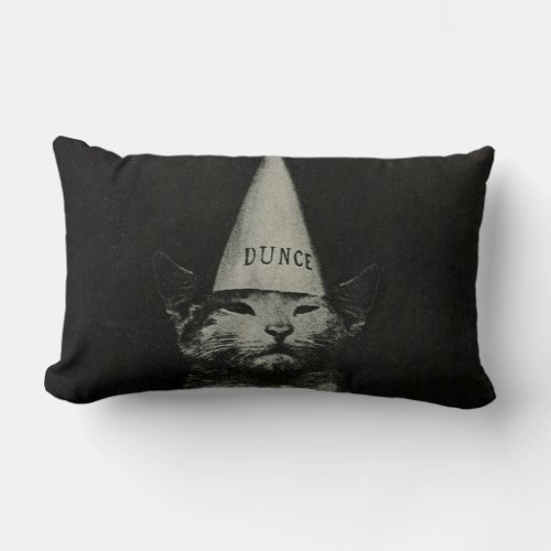 Dunce Cat  Throw Pillow Lumbar 13 x 21