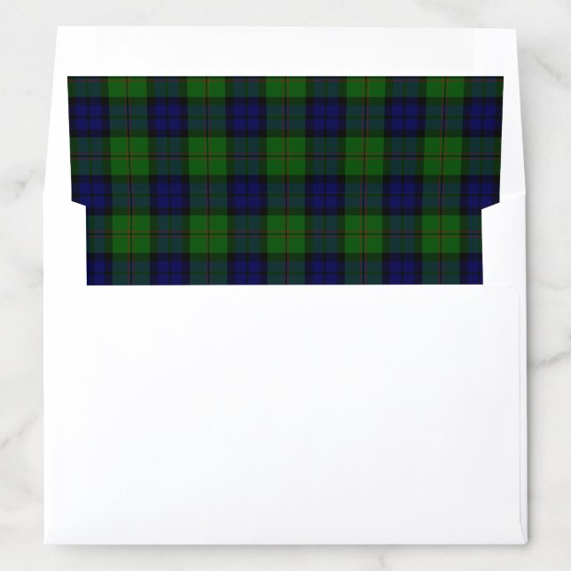 Dundas tartan blue green plaid envelope liner (In Envelope)