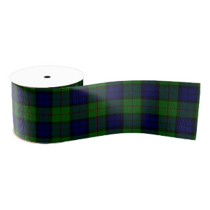 Dundas tartan blue green plaid grosgrain ribbon