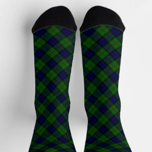 Dundas tartan blue green plaid socks