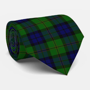Dundas tartan blue green plaid tie