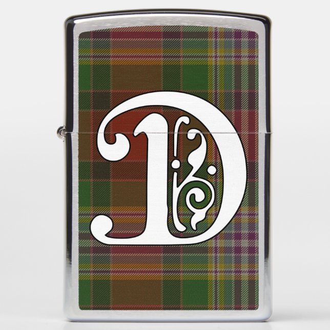 Dundee Clan Tartan Monogram Zippo Lighter (Front)