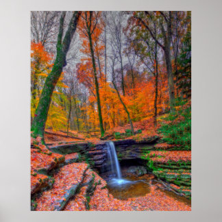 Dundee Falls in Autumn, Ohio Poster