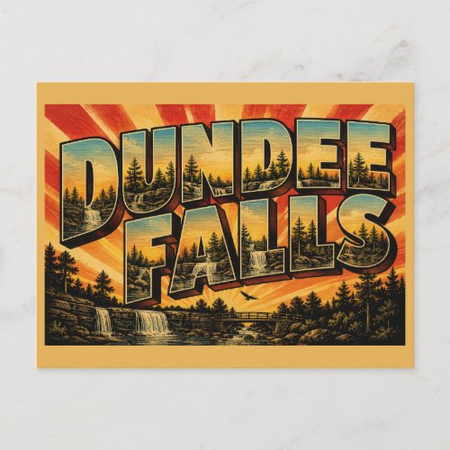 Dundee Falls Ohio Sandstone Gorge Hemlock Art Postcard