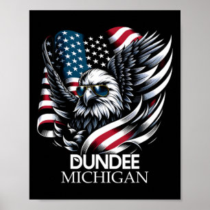 Dundee Michigan 4th Of July Usa American Flag  Poster