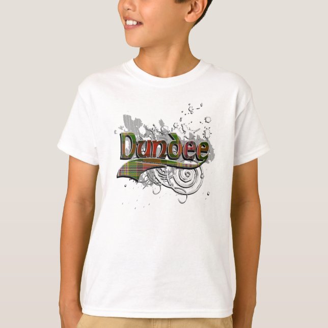 Dundee Tartan Grunge T-Shirt (Front)