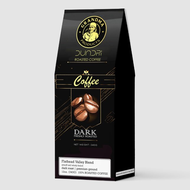Dundri Dark Roasted Coffee – Flathead Valley Blend (Front)