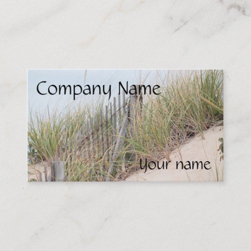 Dune grass and beach fence business card