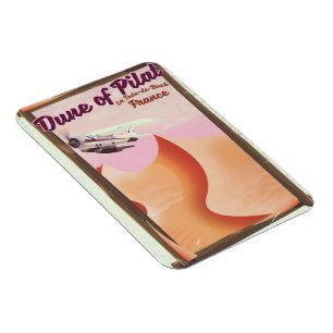 Dune of Pilat, Dunes vintage France travel poster. Magnet