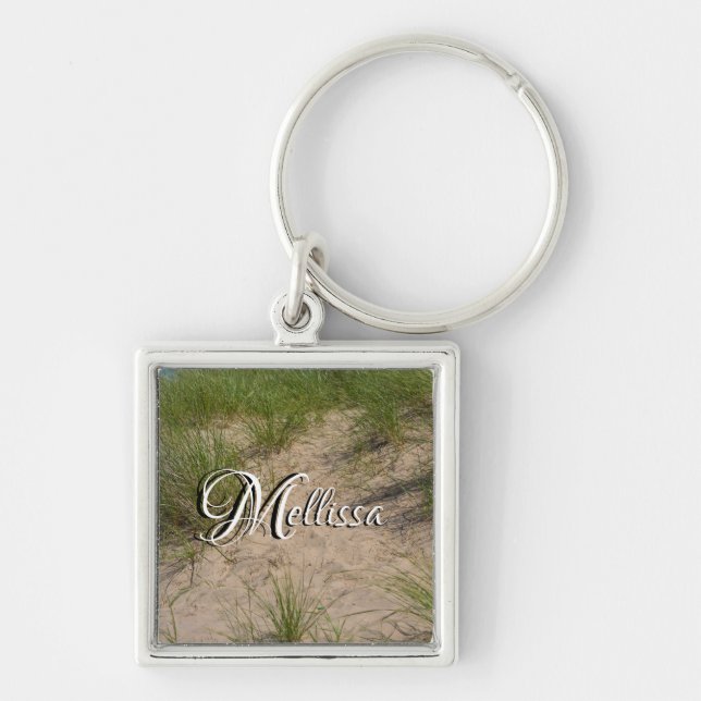 Dune Of Sea Oats with Name Keychain (Front)
