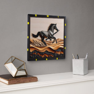 Dune Sprint: Personalized Charred Arabian Square Wall Clock