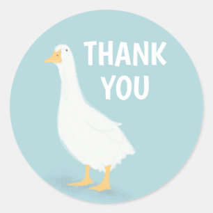 Dune the Duck Thank you Sticker Baby shower Favor