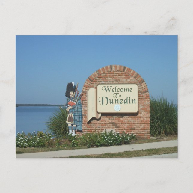 Dunedin Florida Town Sign Postcard (Front)