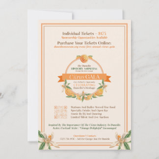 Dunedin History Museum 2025 Citrus Gala Invitation
