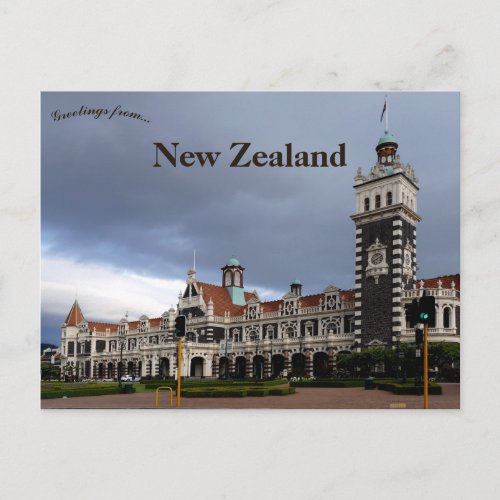 Dunedin Railway Station New Zealand Postcard