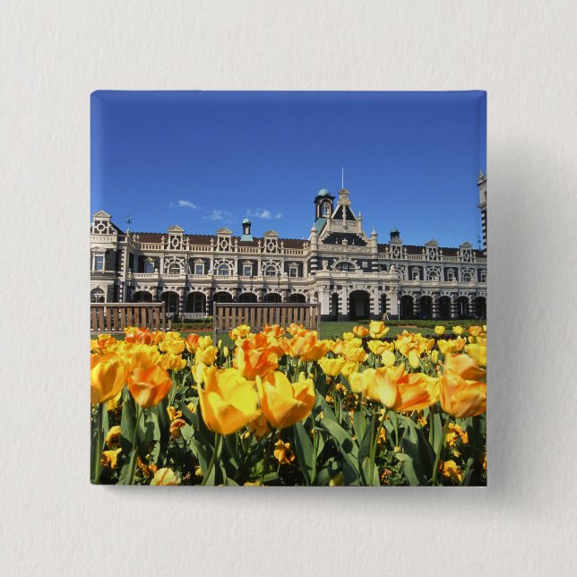 Dunedin Railway Station Pinback Button (Front)