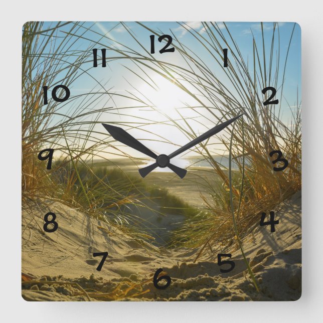 Dünengras und Meer  - Square Wall Clock (Front)
