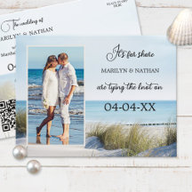 Dunes and Beach Photo QR Save the Date Postcard