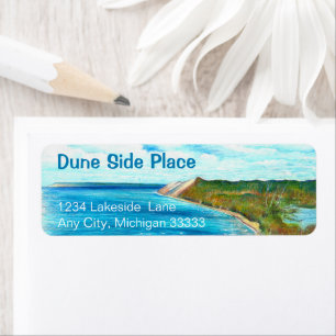 Dunes Coastal Shore Lake Personalize Label
