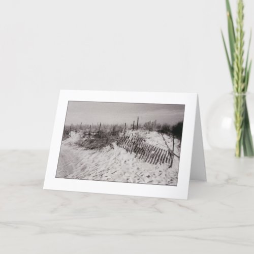 Dunes with Fencing Blank Greeting Card