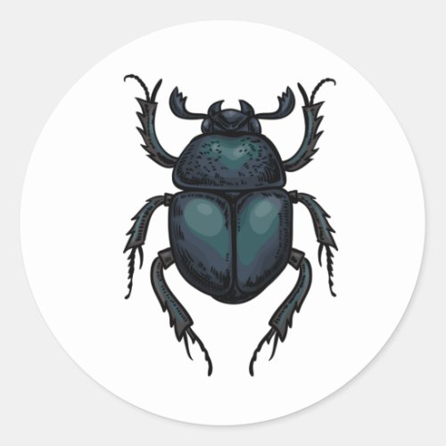 Dung beetle classic round sticker