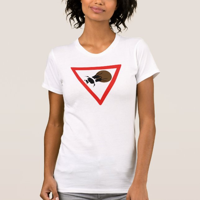Dung Beetle Crossing, Trafic Sign, South Africa T-Shirt (Front)